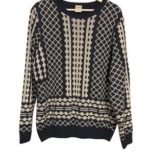 Cozy Chic Stylish Geometric Patterned Knit Sweater